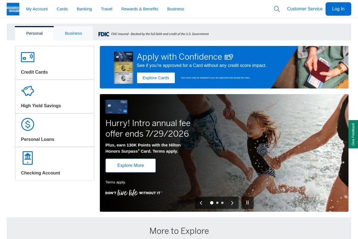 Screenshot of americanexpress.com