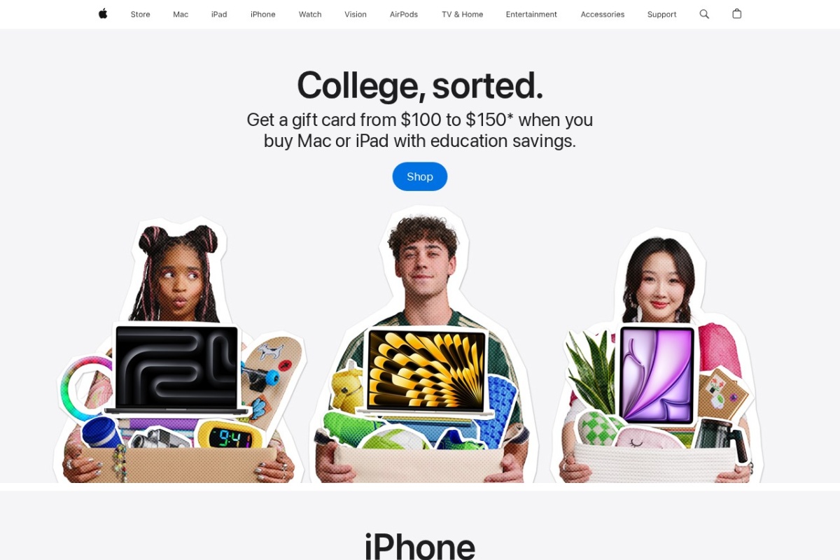 Screenshot of apple.com