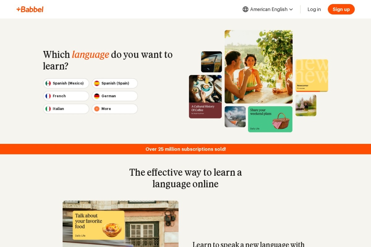 Screenshot of babbel.com