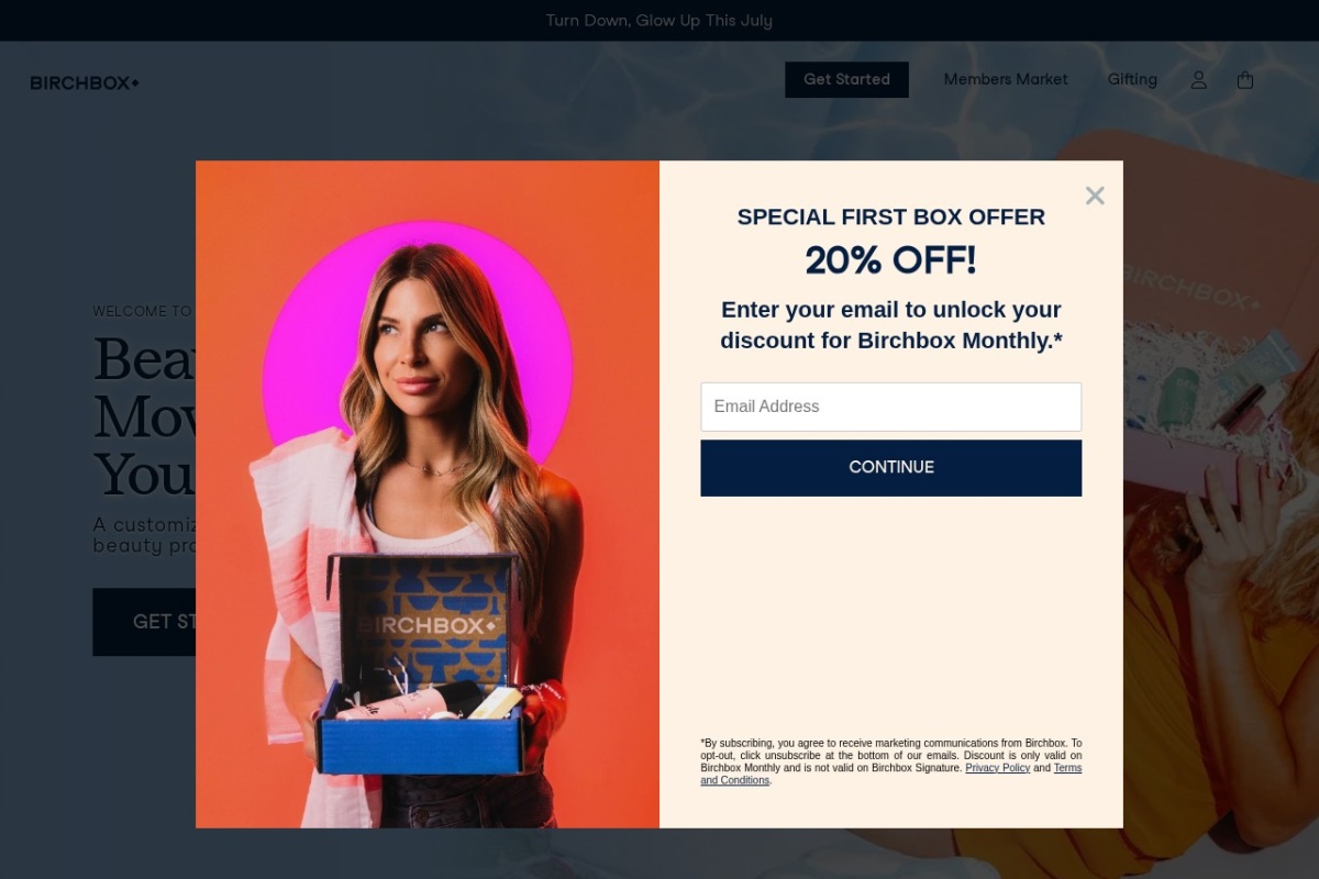 Screenshot of birchbox.com