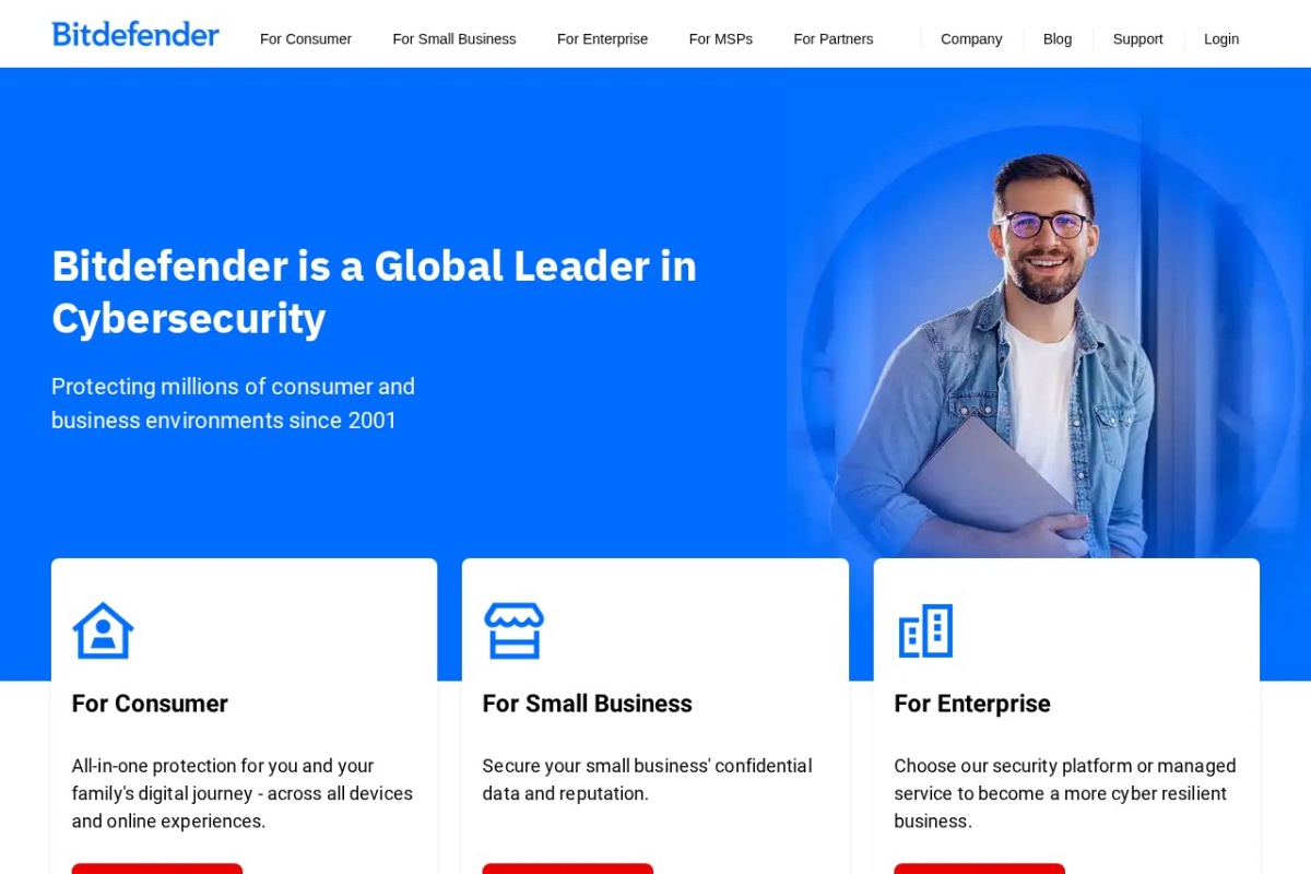 Screenshot of bitdefender.com