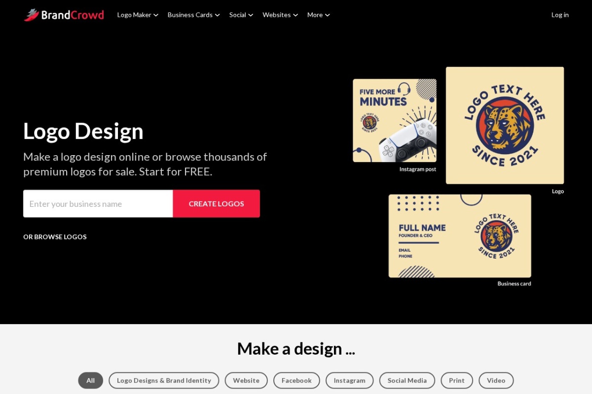 Screenshot of brandcrowd.com