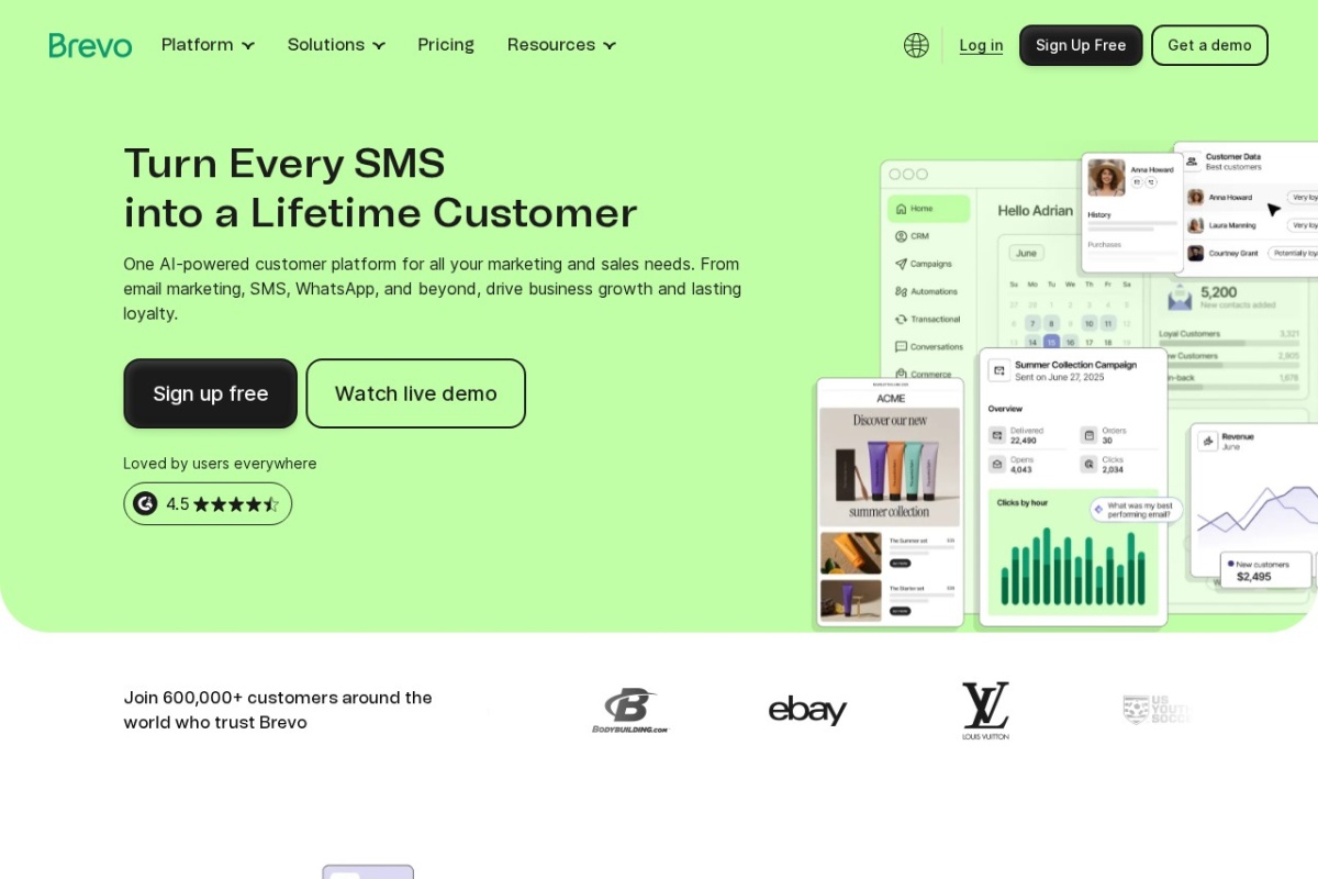 Screenshot of brevo.com