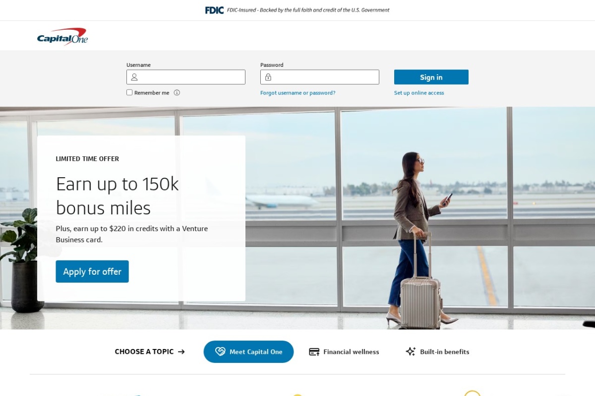 Screenshot of capitalone.com
