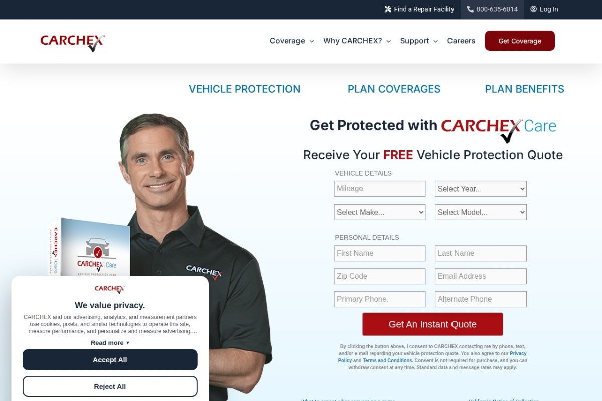 Screenshot of carchex.com