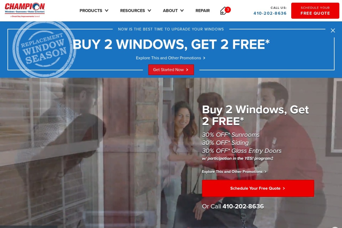 Screenshot of championwindow.com