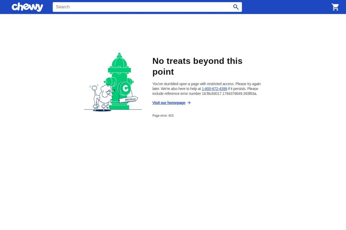 Screenshot of chewy.com
