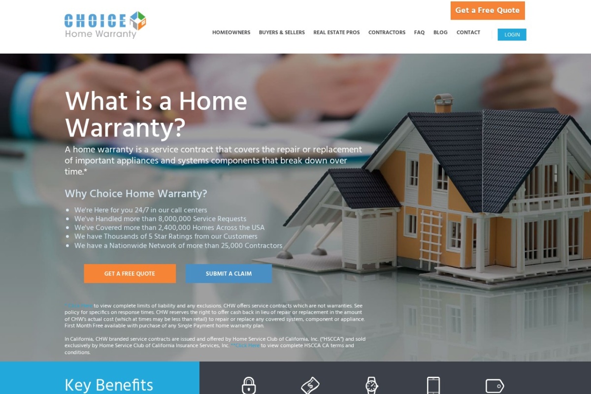 Screenshot of choicehomewarranty.com