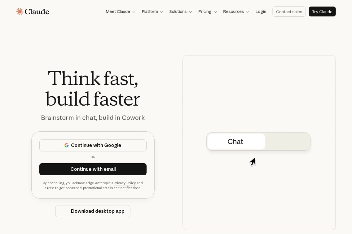 Screenshot of claude.com