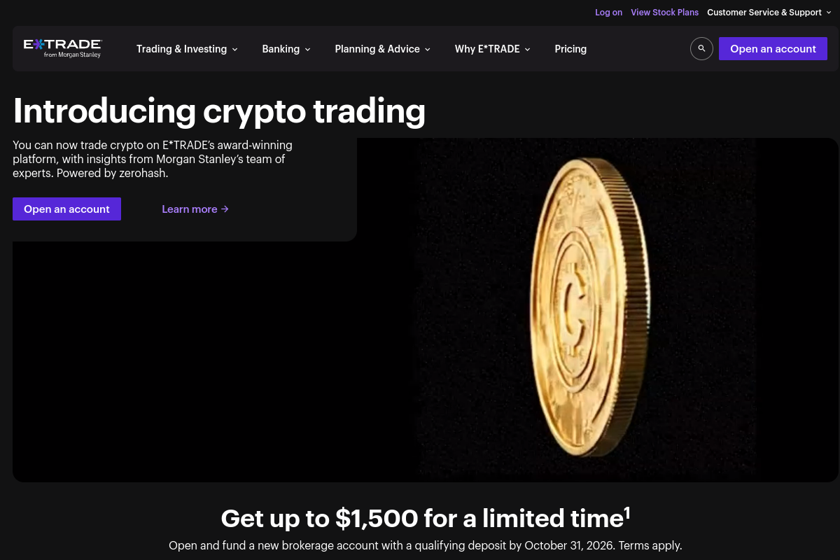 Screenshot of etrade.com