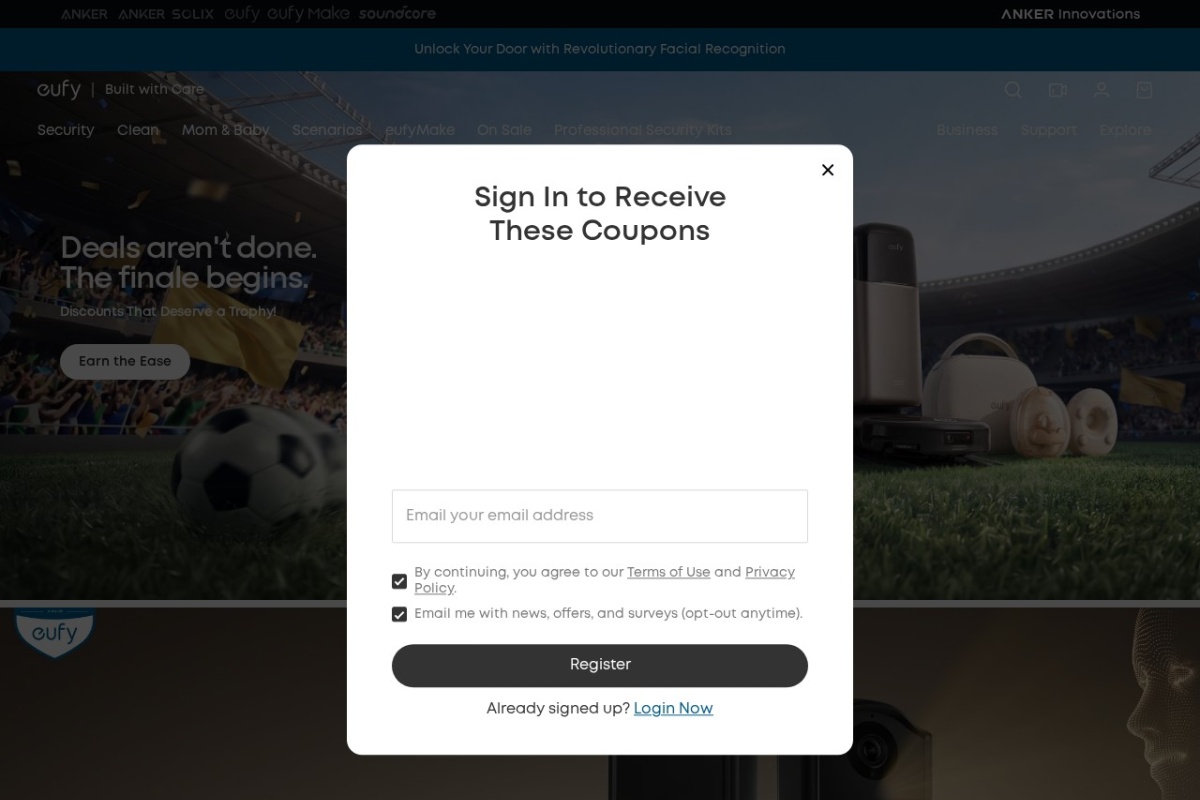 Screenshot of eufy.com