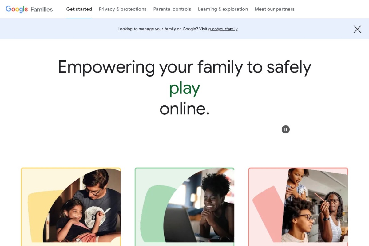Screenshot of families.google
