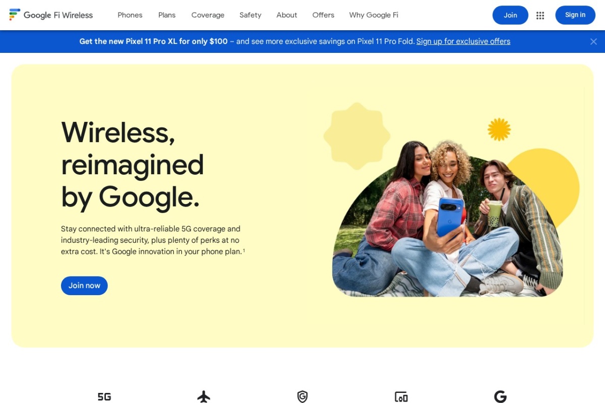 Screenshot of fi.google.com