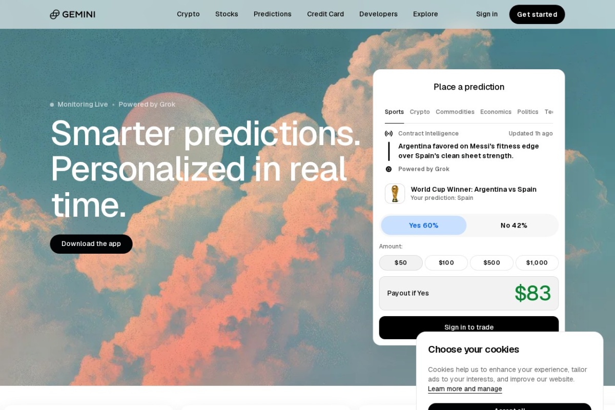 Screenshot of gemini.com