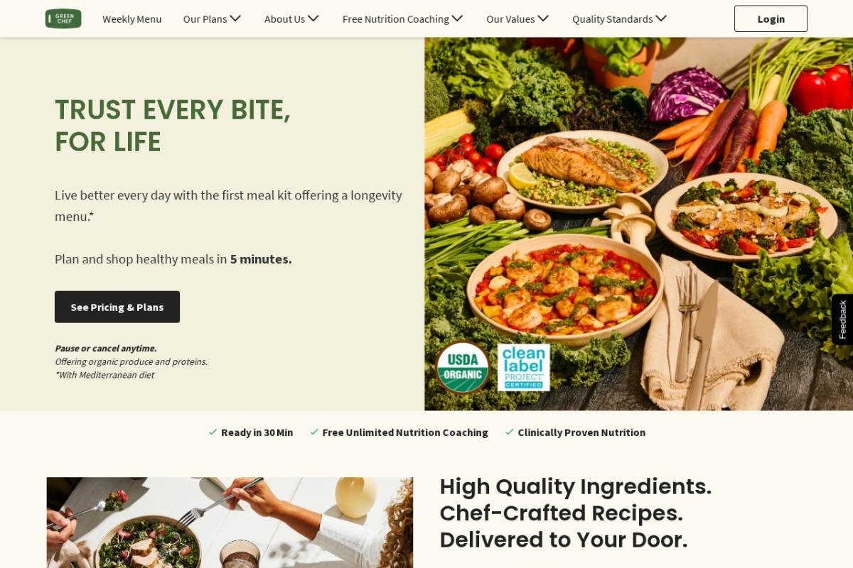 Screenshot of greenchef.com