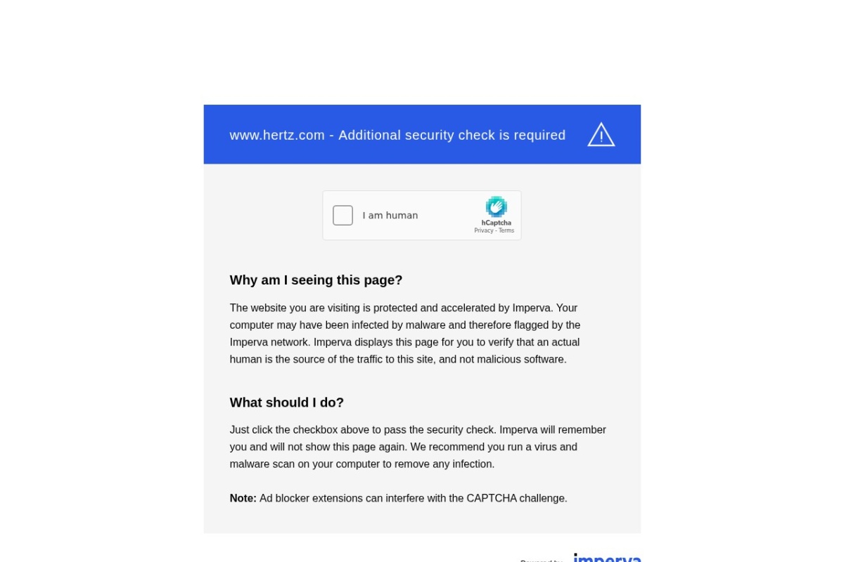 Screenshot of hertz.com