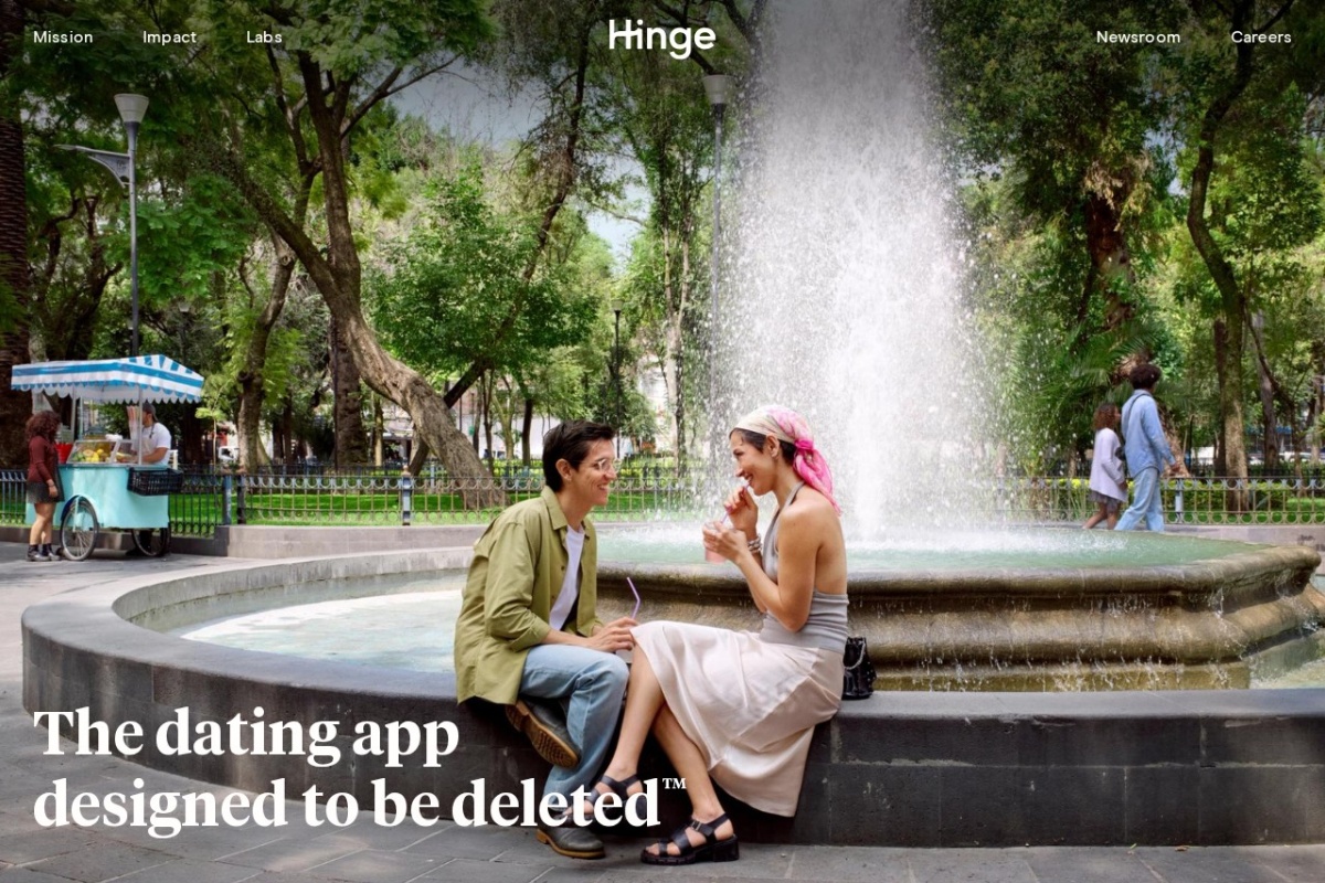 Screenshot of hinge.co
