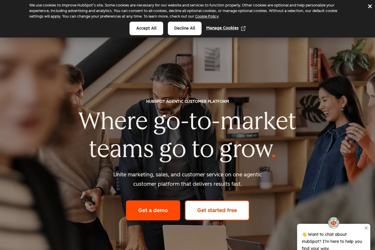 Screenshot of hubspot.com