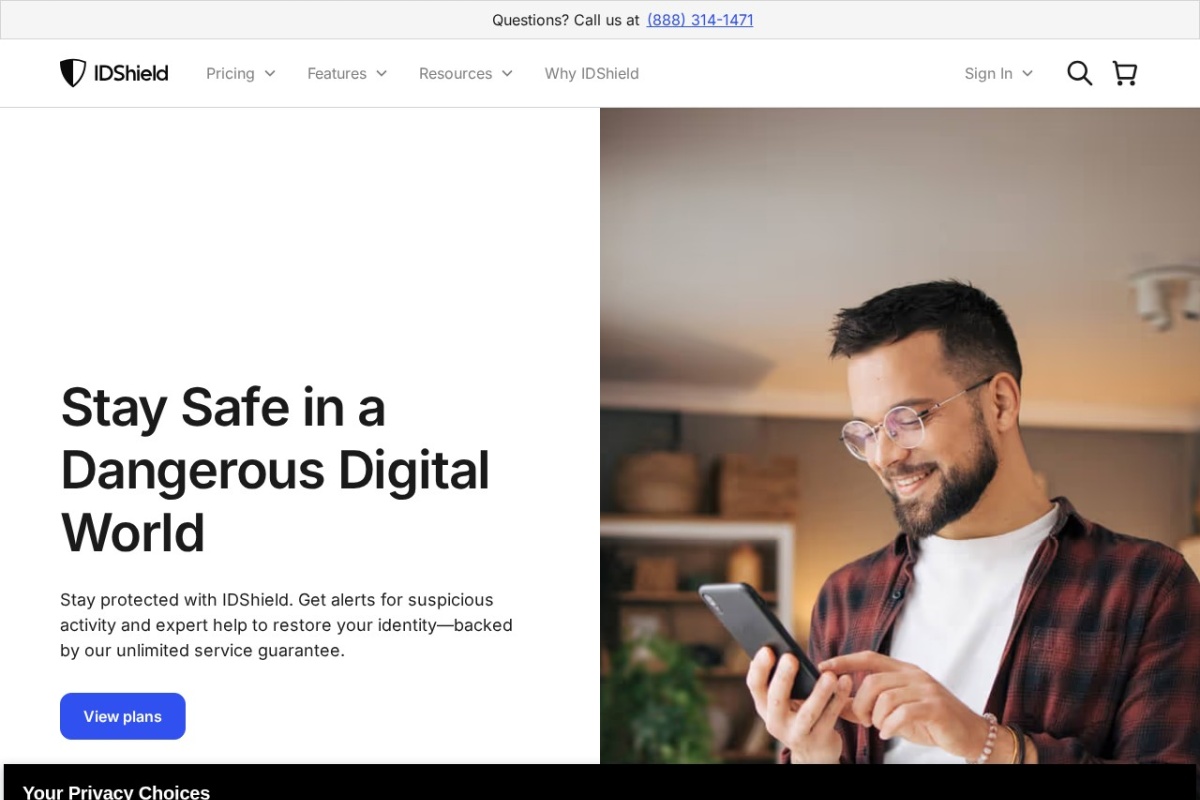 Screenshot of idshield.com