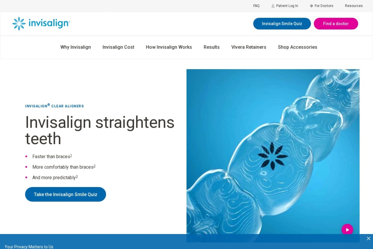 Screenshot of invisalign.com