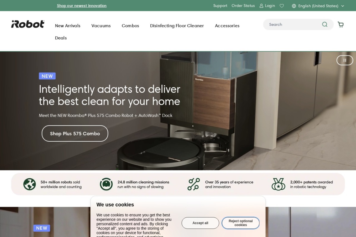 Screenshot of irobot.com
