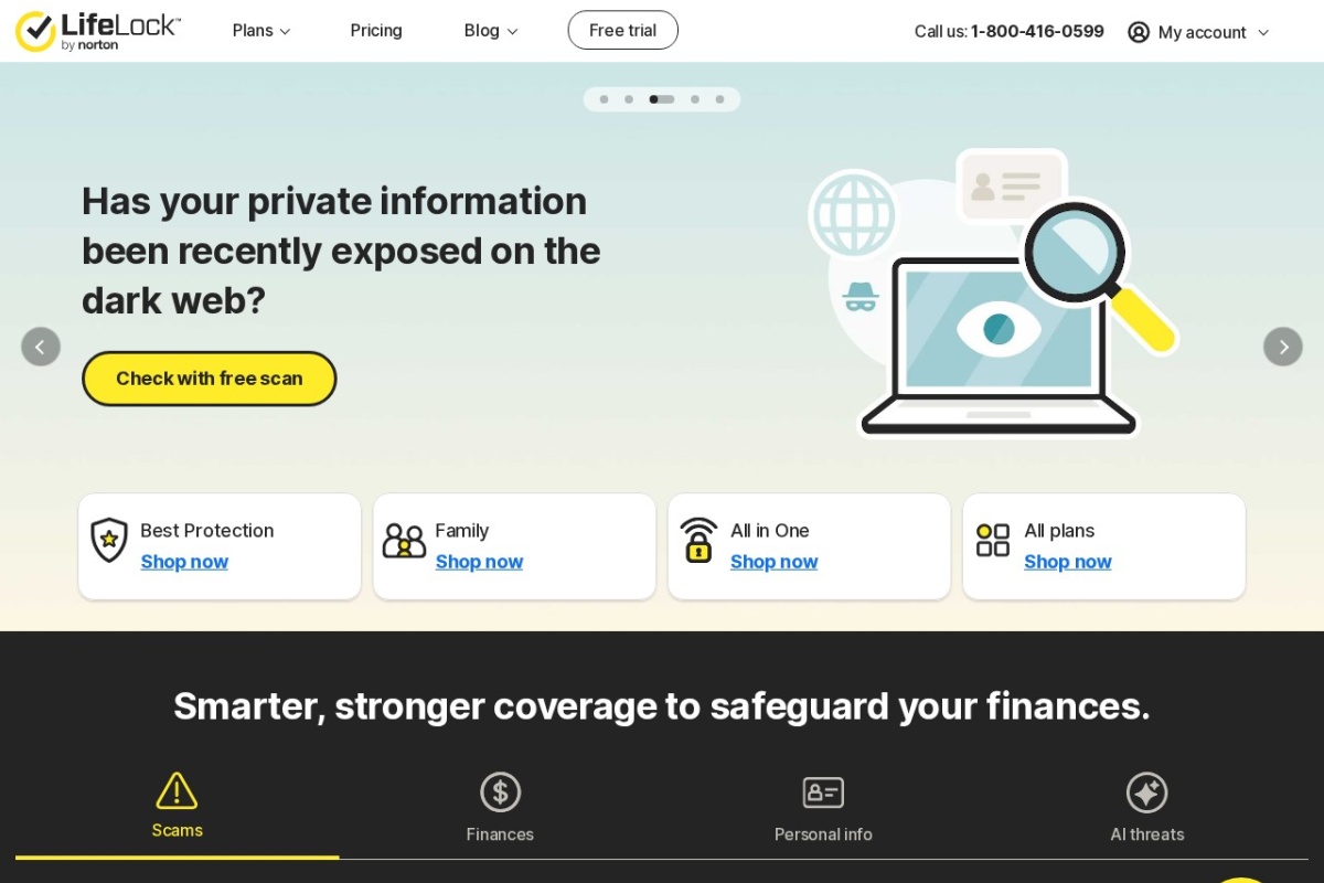 Screenshot of lifelock.com