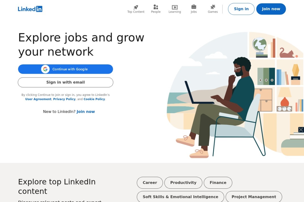 Screenshot of linkedin.com