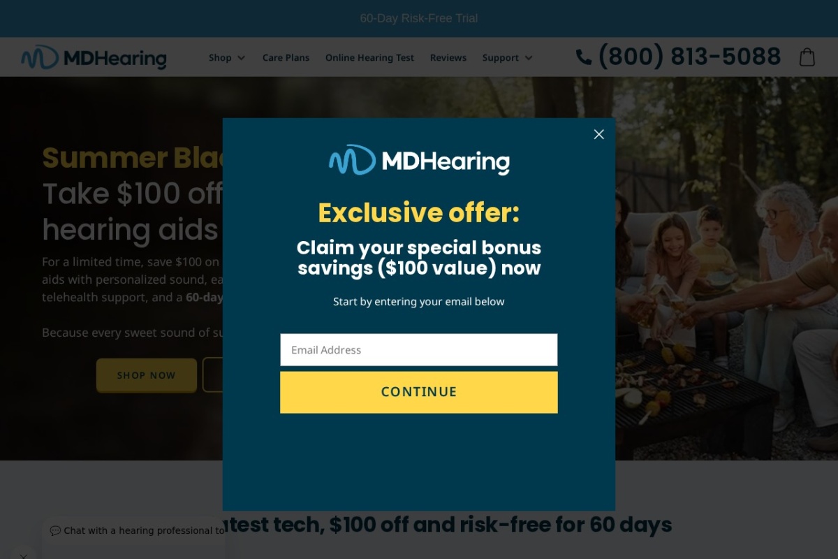Screenshot of mdhearingaid.com