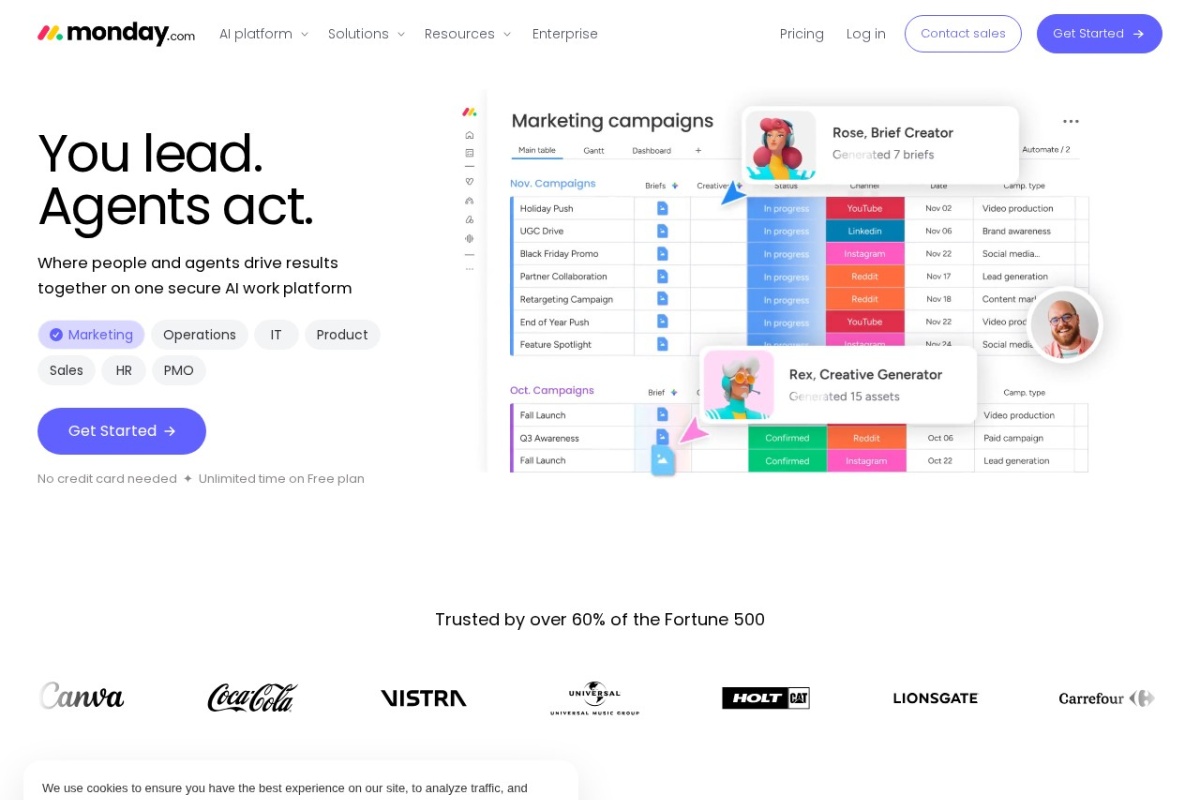 Screenshot of monday.com