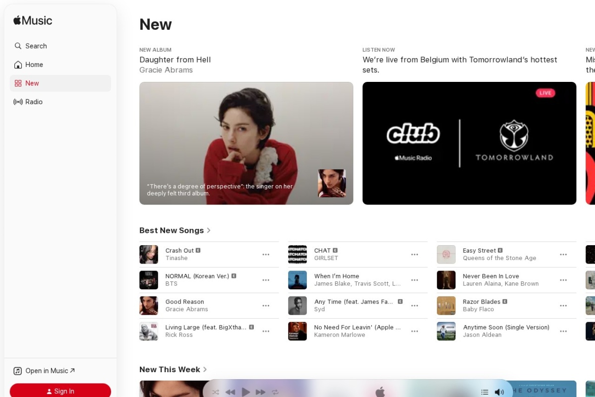 Screenshot of music.apple.com