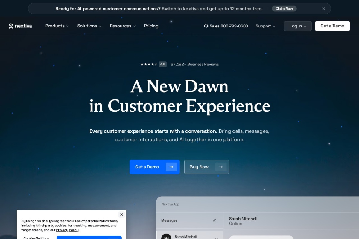 Screenshot of nextiva.com