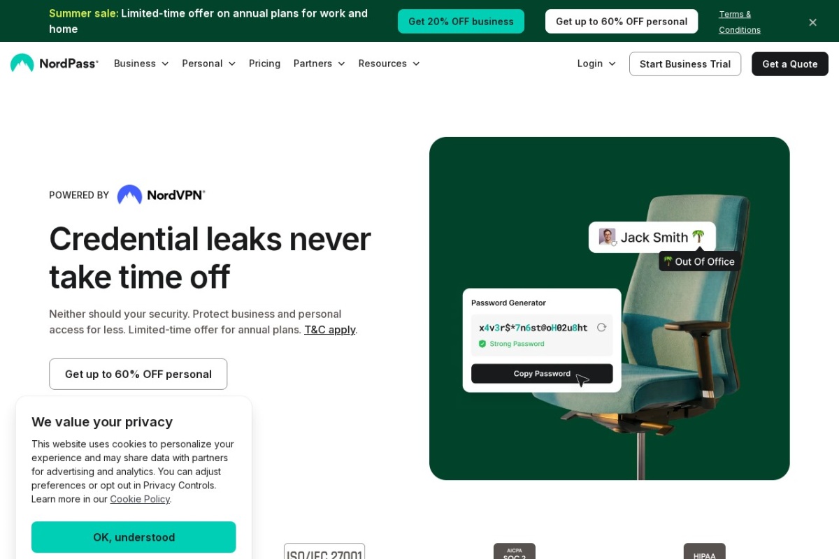 Screenshot of nordpass.com