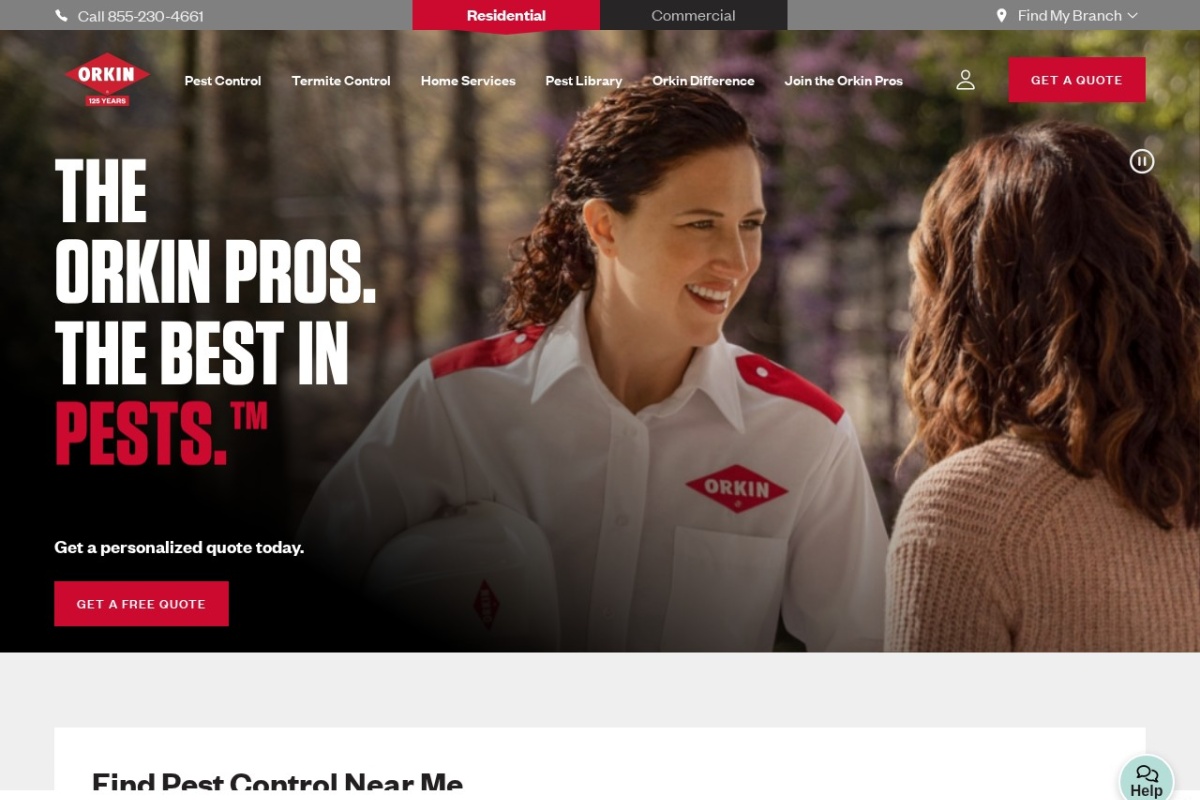 Screenshot of orkin.com