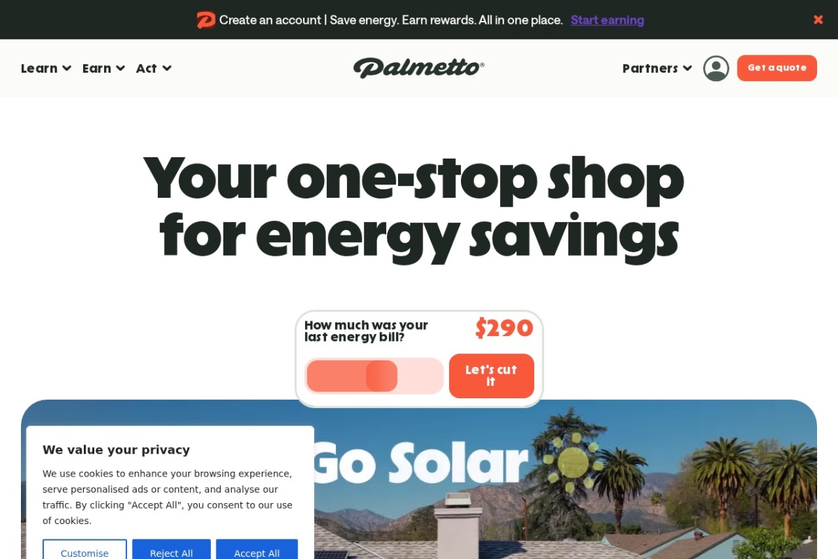 Screenshot of palmetto.com