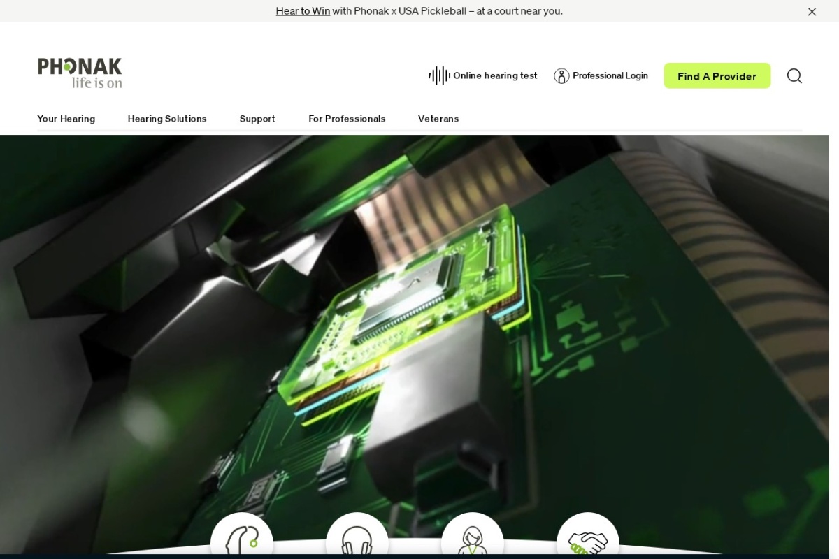 Screenshot of phonak.com