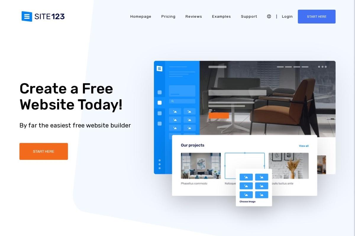 Screenshot of site123.com