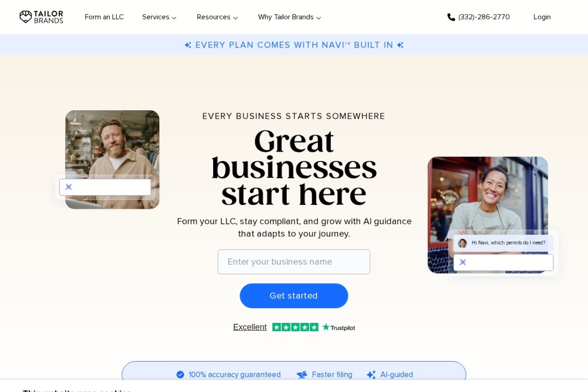Screenshot of tailorbrands.com