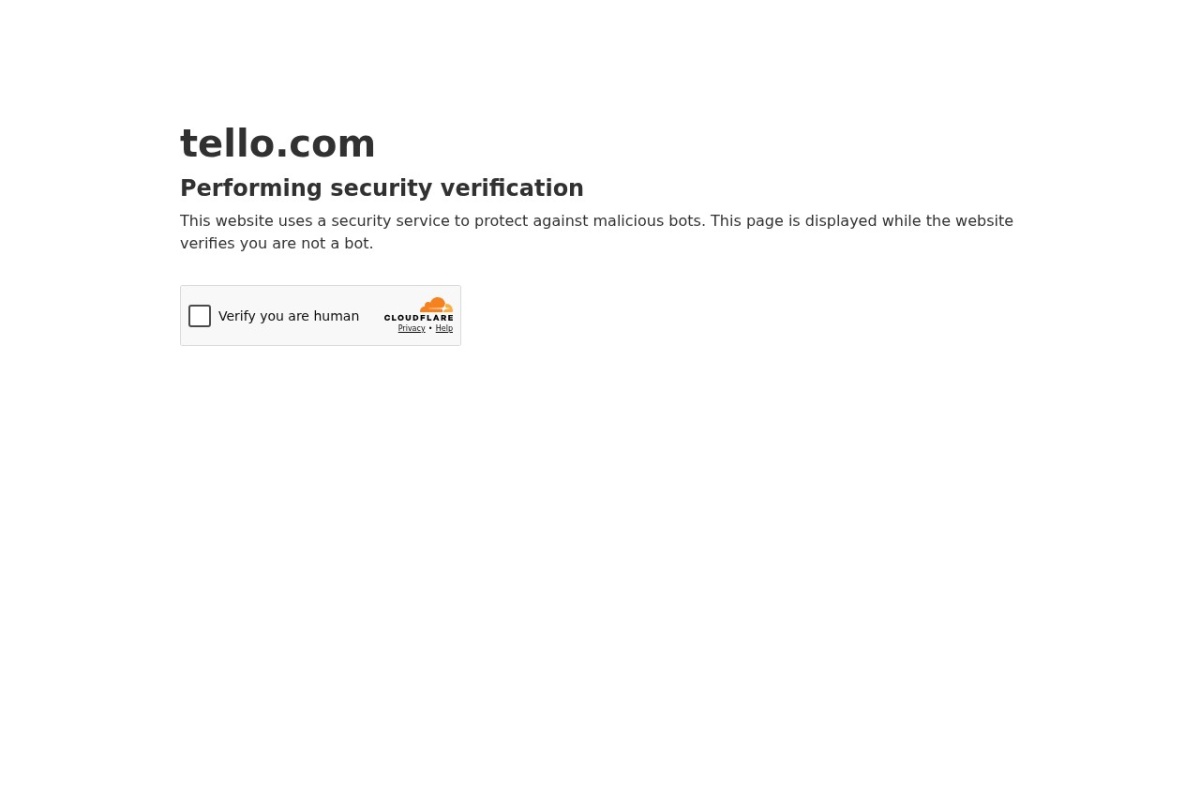 Screenshot of tello.com
