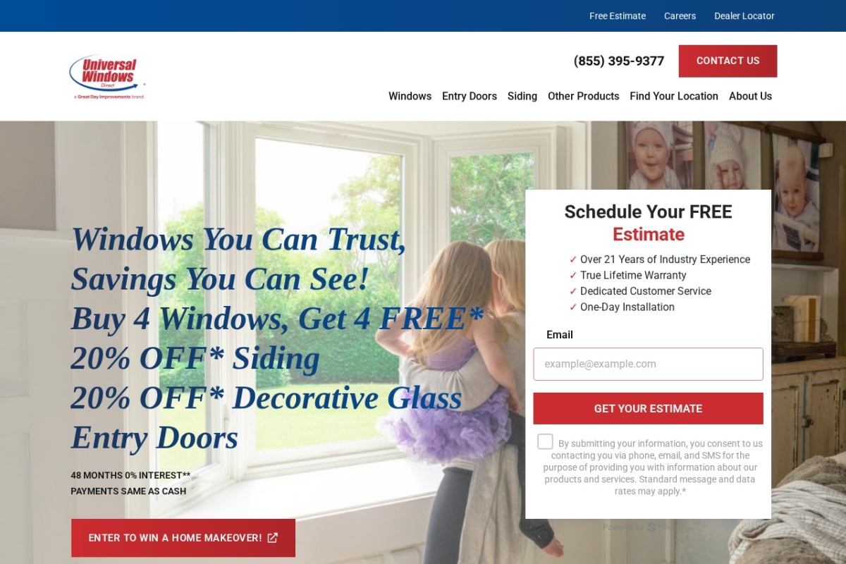 Screenshot of universalwindowsdirect.com