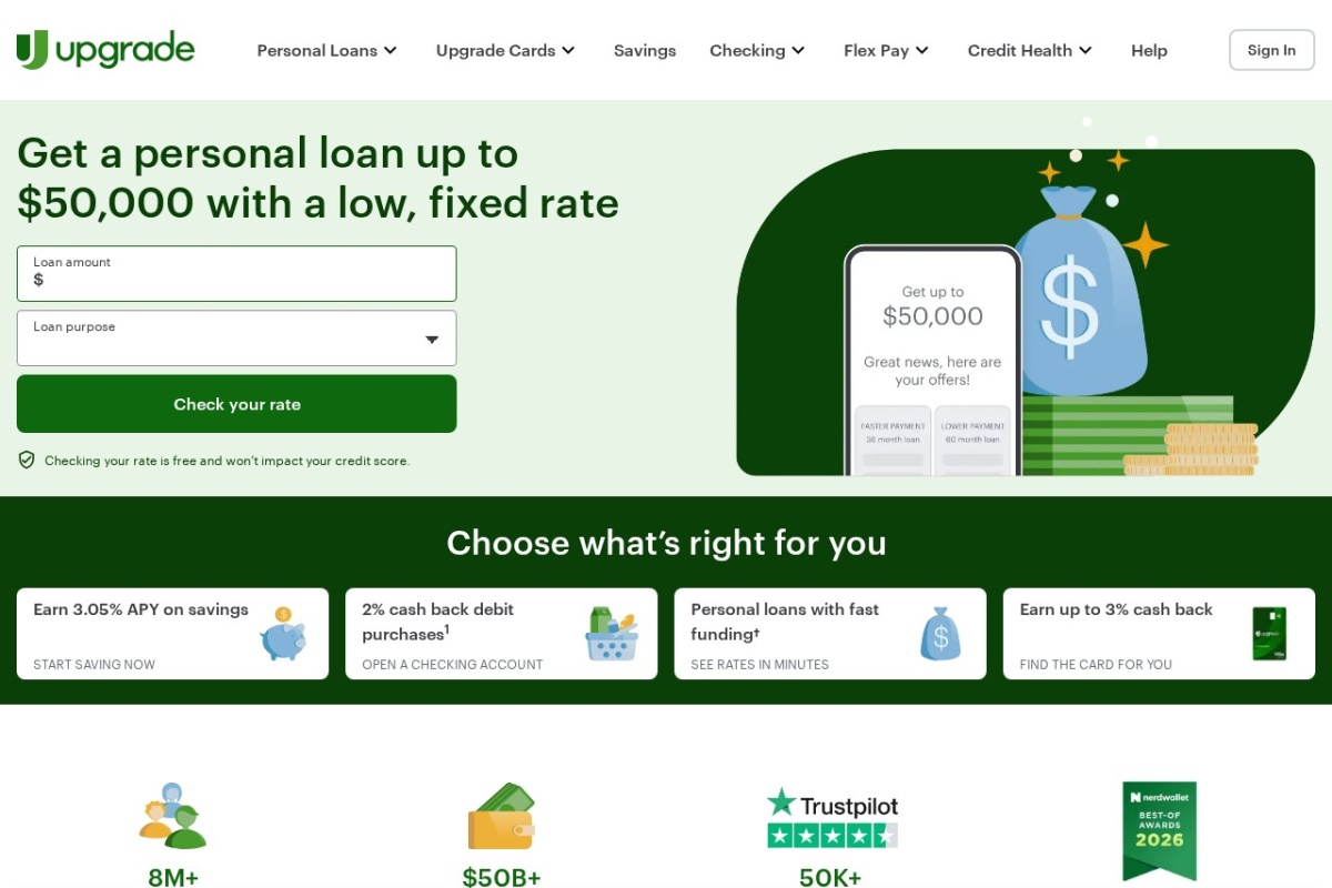 Screenshot of upgrade.com
