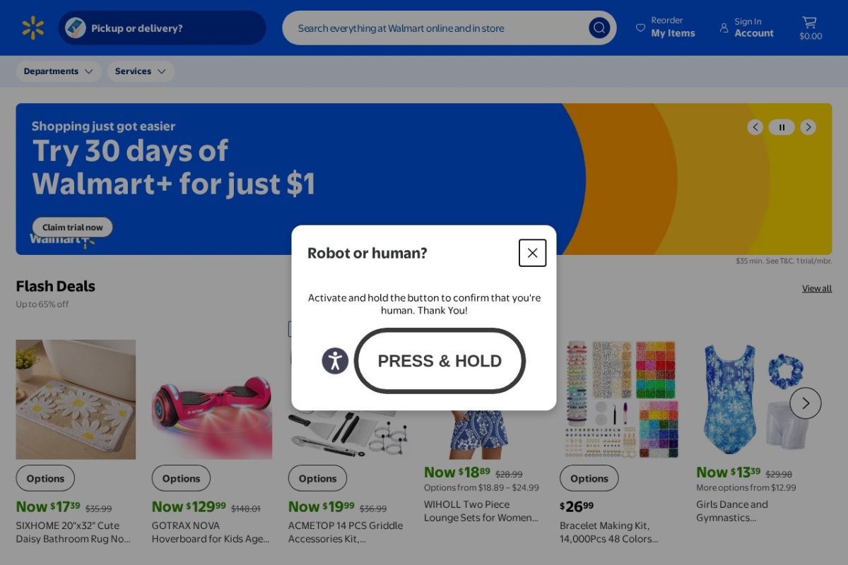 Screenshot of walmart.com