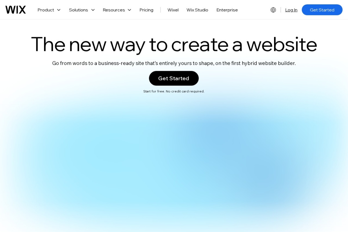 Screenshot of wix.com