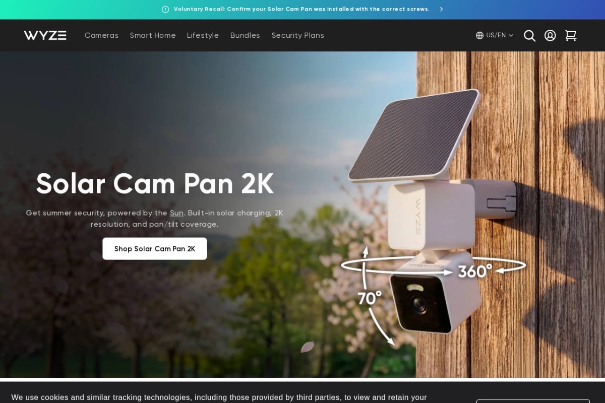 Screenshot of wyze.com