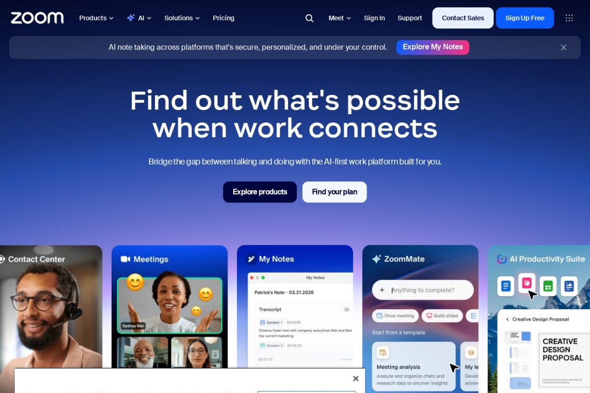 Screenshot of zoom.com